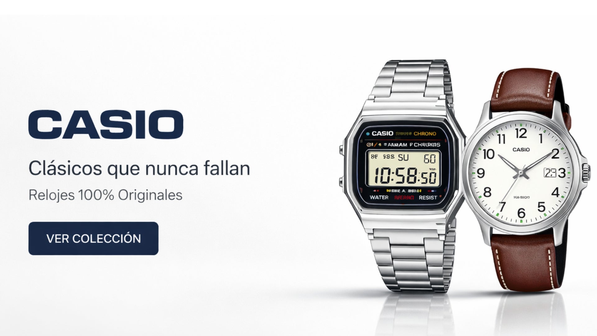 Banner colección relojes Casio originales vintage y clásicos en TechHub.cl