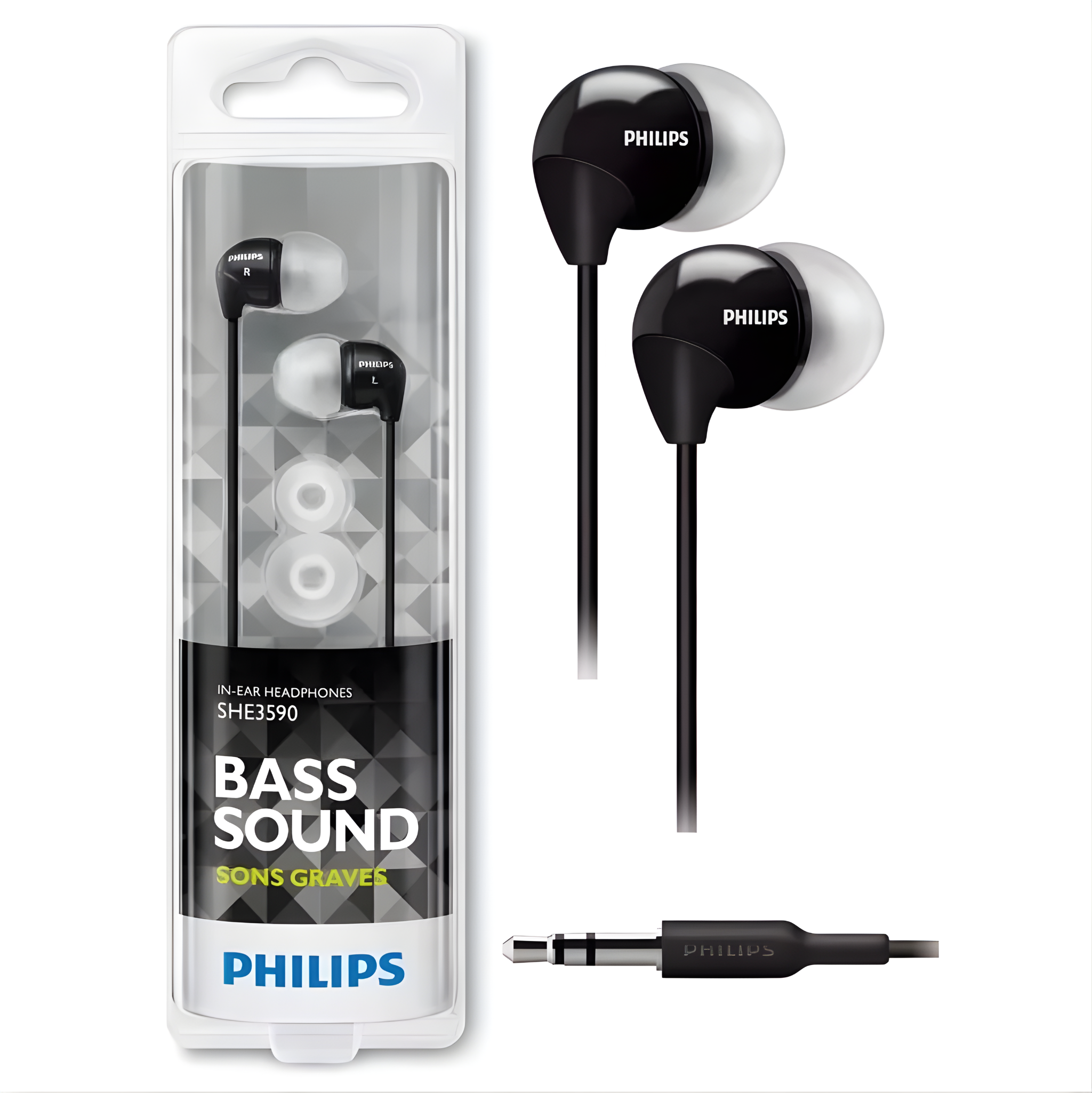 Audífonos In-Ear Philips SHE3590 Bass Sound – Sonido Potente y Graves Profundos
