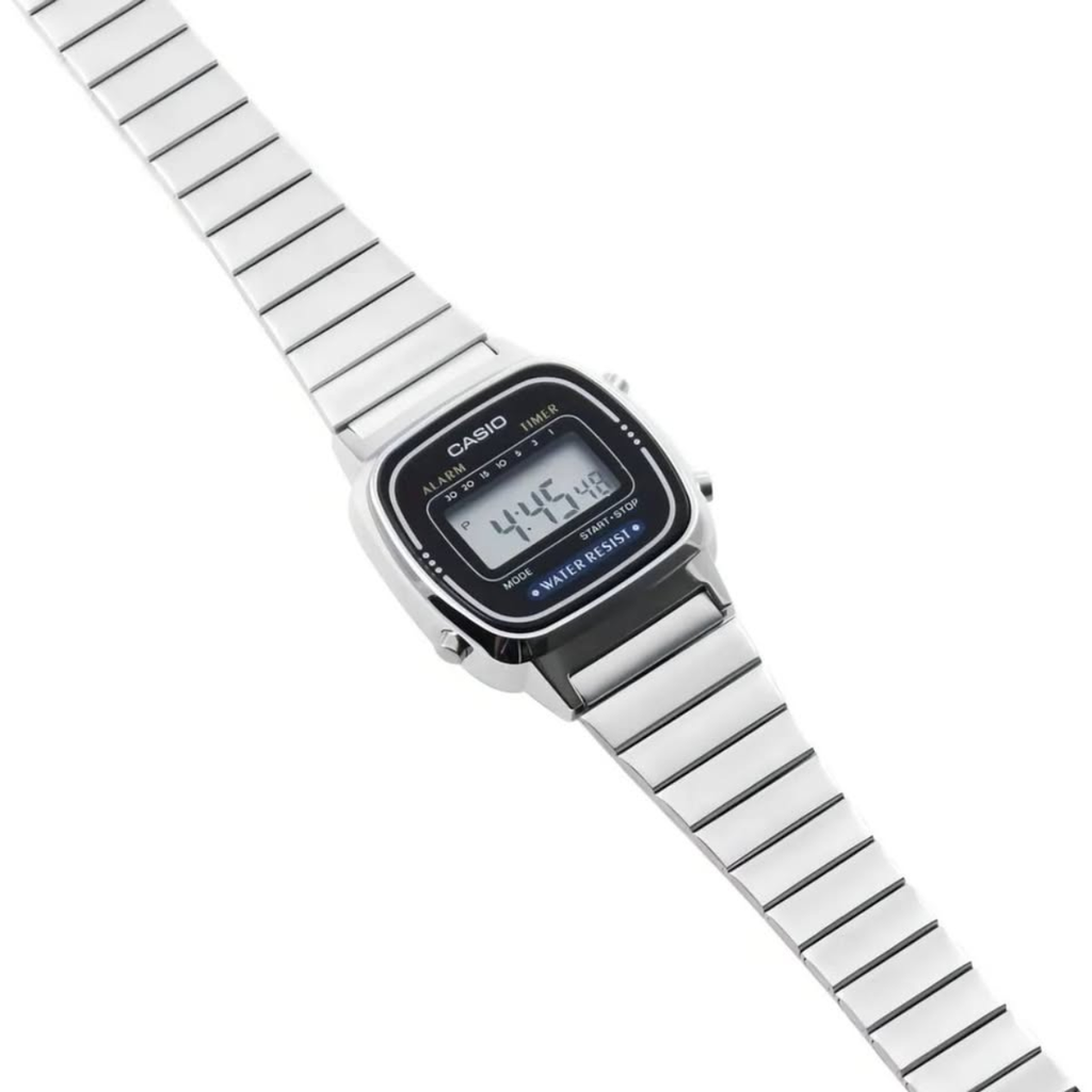 Reloj Casio LA670WA-1DF Vintage Mini Plateado Original | Unisex
