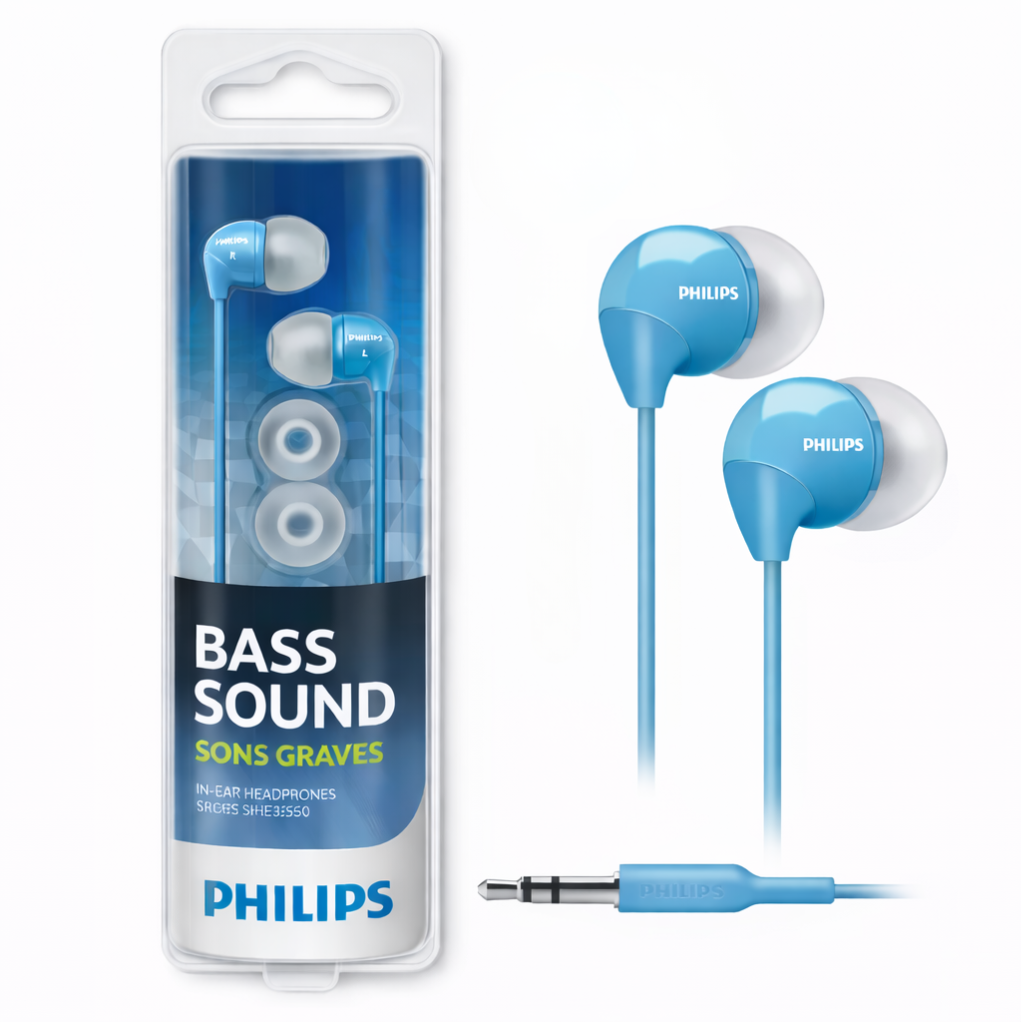 Audífonos In-Ear Philips SHE3590 Bass Sound – Sonido Potente y Graves Profundos