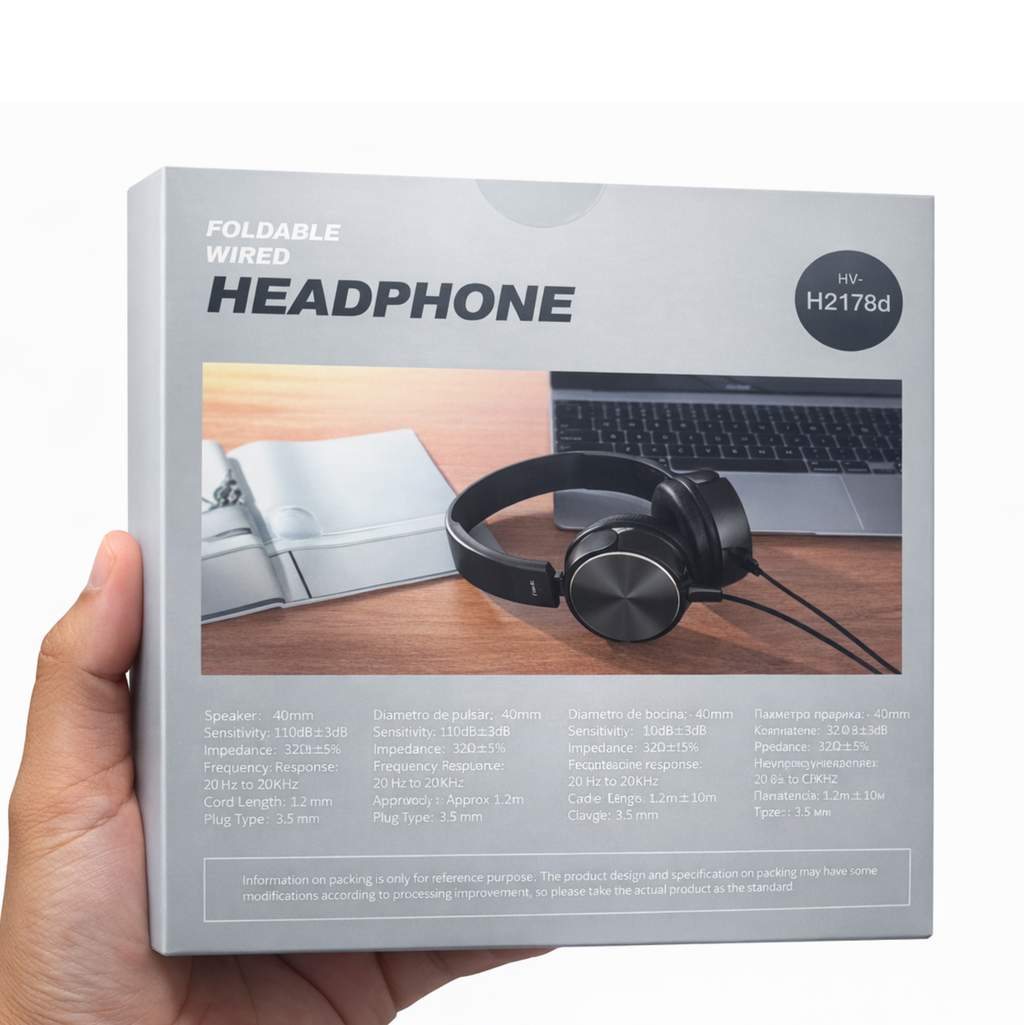 Audífonos Havit HV-H2178d Plegables con Cable | Sonido Hi-Fi 40mm