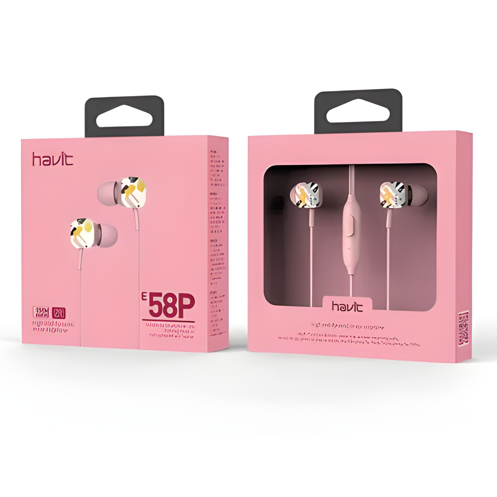 Audífono In-Ear Havit HV-E58P Pink | Cómodo y Estilo Moderno