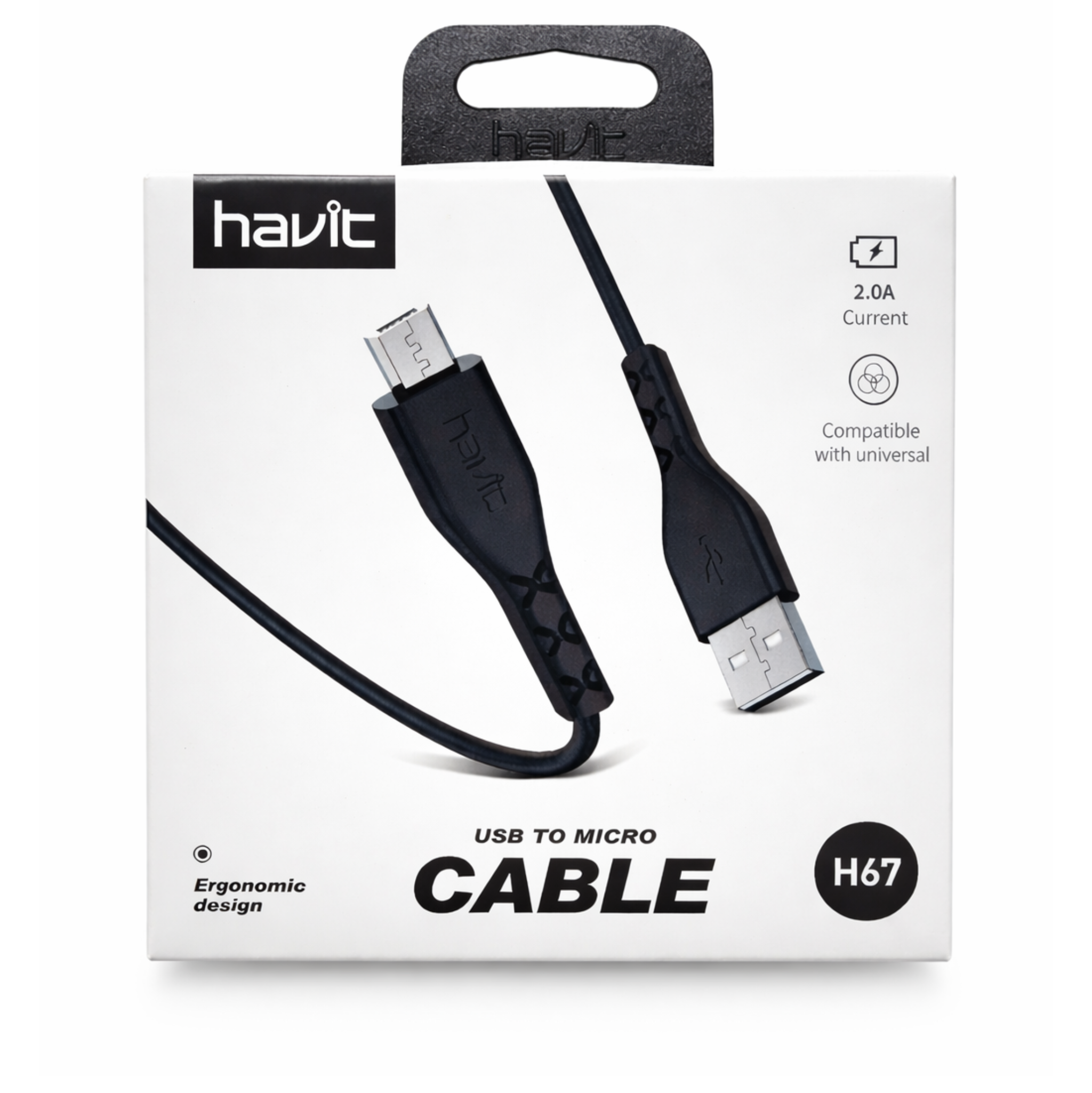 Cable de Datos Havit HV-H67 USB a Micro USB 1.0m Negro – Carga Rápida 2A