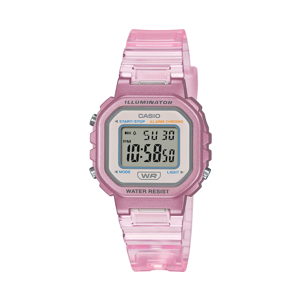 Reloj Casio LA-20WHS-4ADF digital rosado transparente