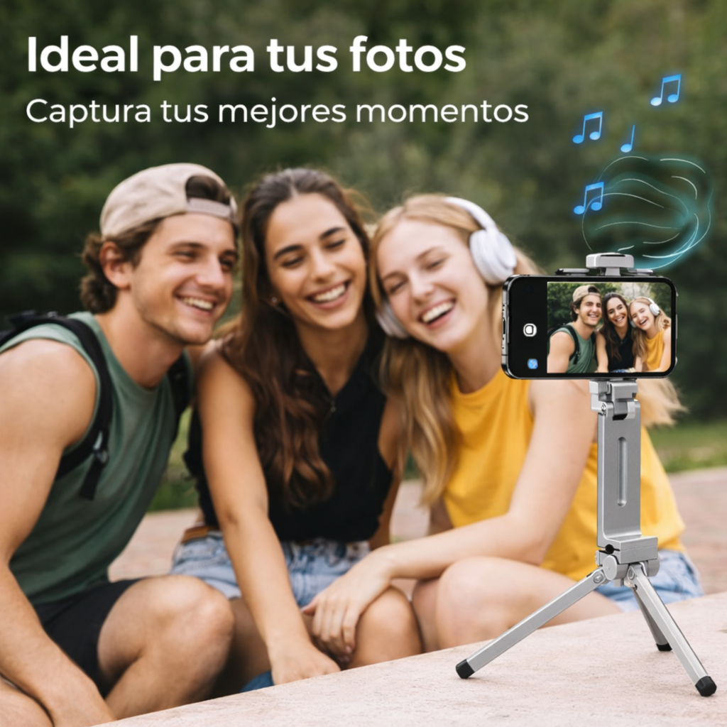 Trípode Plegable de Aluminio para Celular – Compacto yPortátil